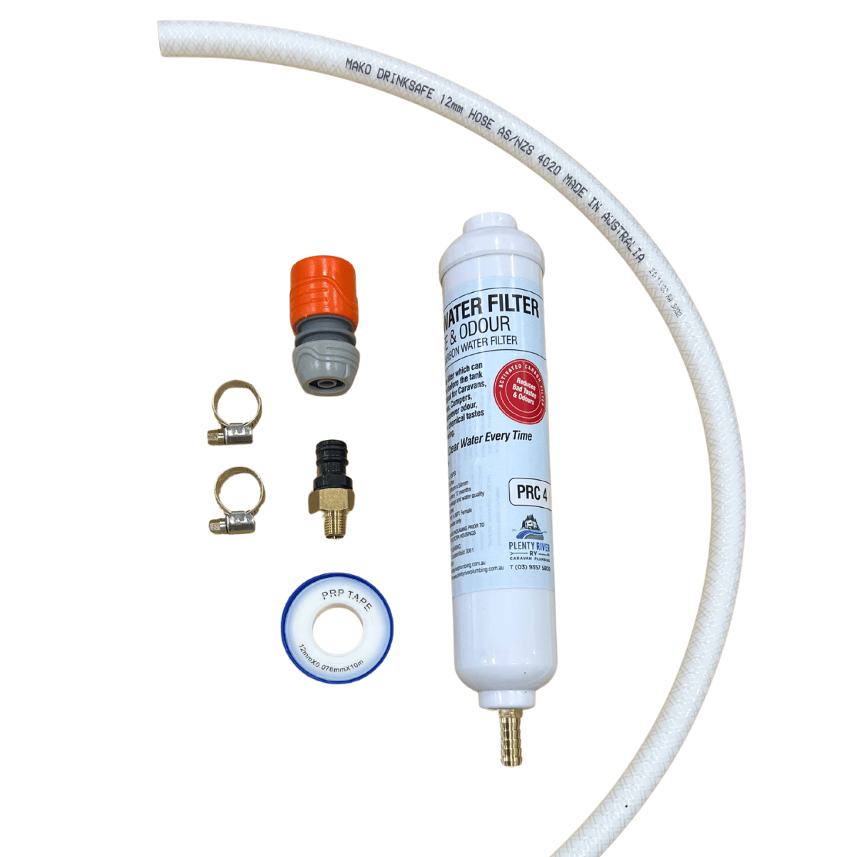 105L Caravan Fresh Water Tank Kit with Inline Filter Kit | Australian Made Food Grade | Plenty River