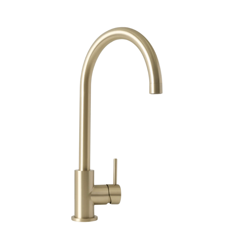Gooseneck Mixer Brushed Gold