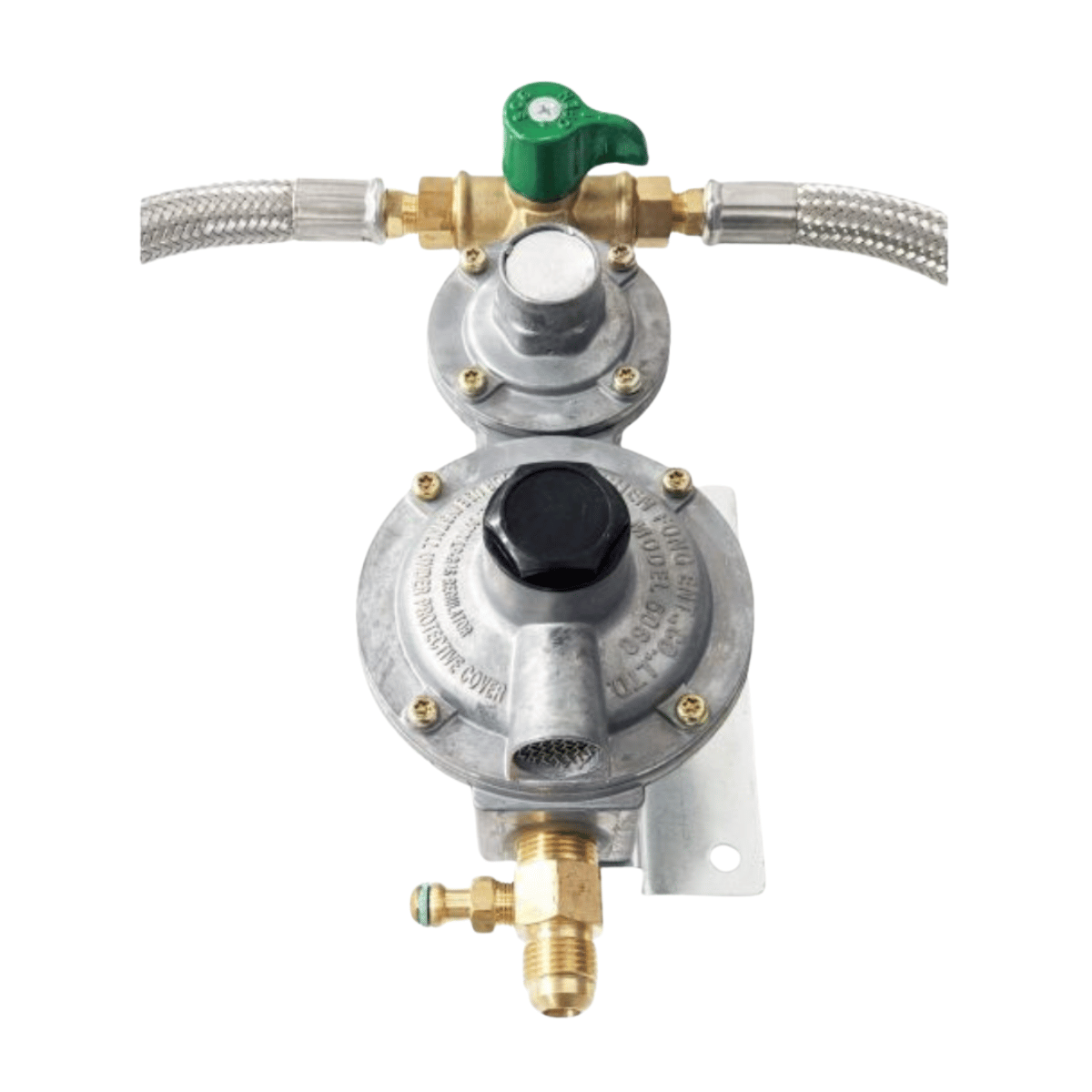 Dual/Double Caravan Gas Regulator Kit / Assembly 450mm Hoses, AGA Approved