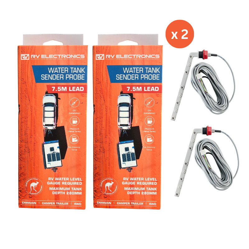 LED Gauge Double Tank + 2x7.5m Tank Sender Probes Bundle