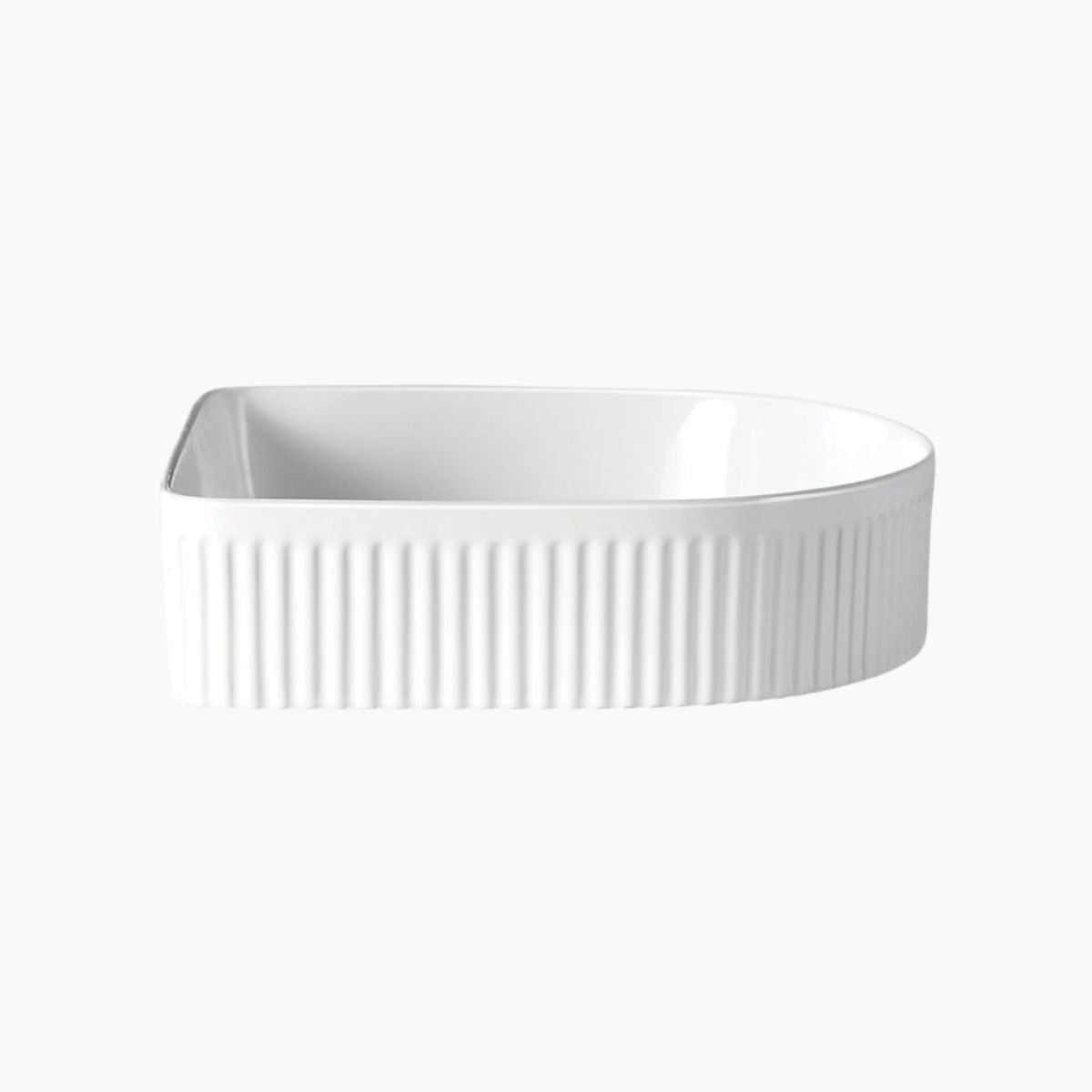 Semi Fluted Basin Matte White - 400x360x130