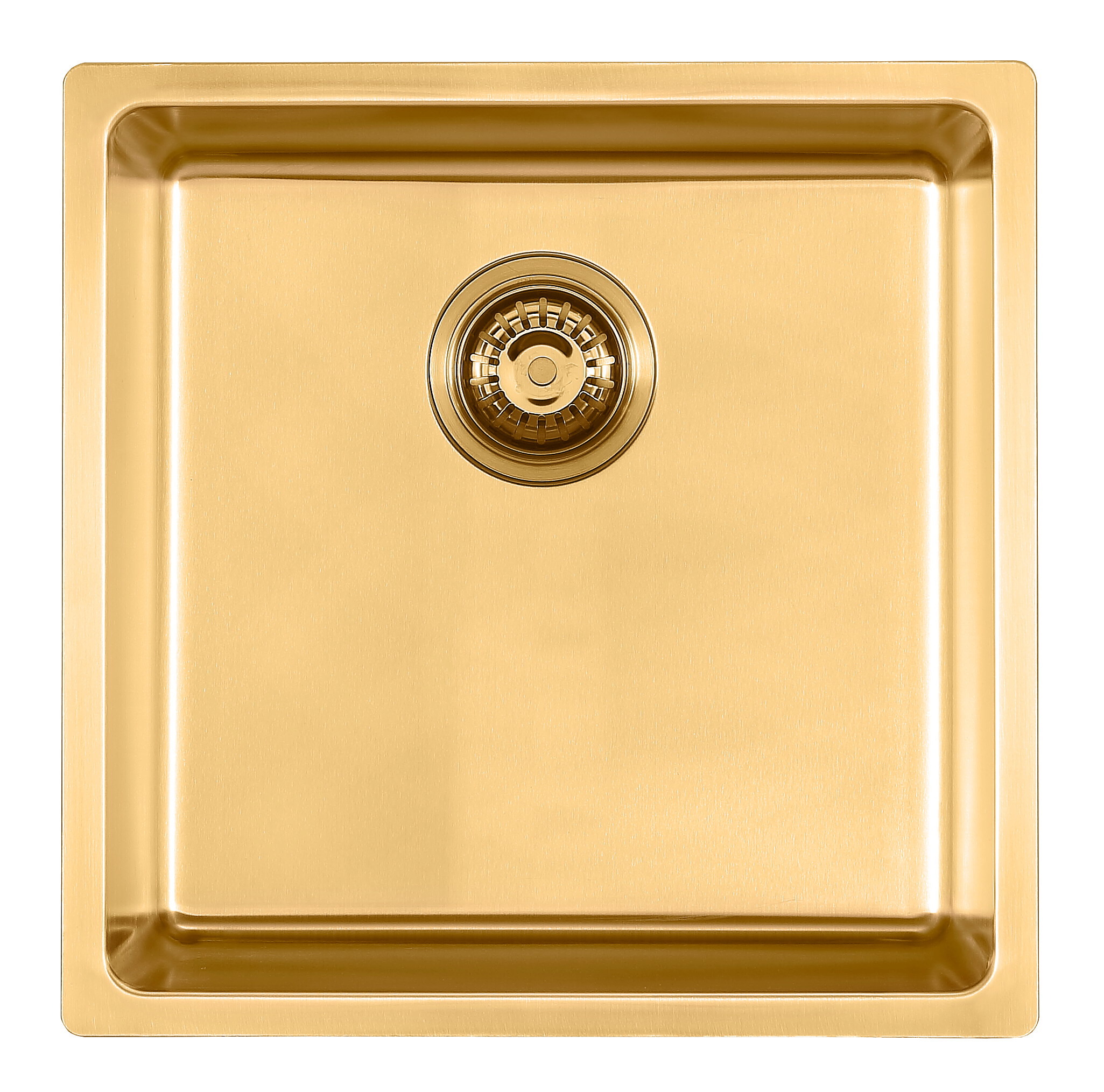 Square Gold Embossed Sink - Stainless Steel - 440x440x200