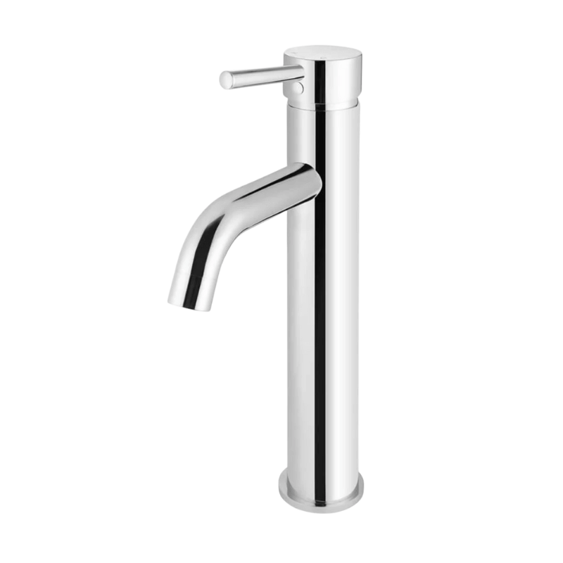 Round Tall Curved Basin Mixer Chrome