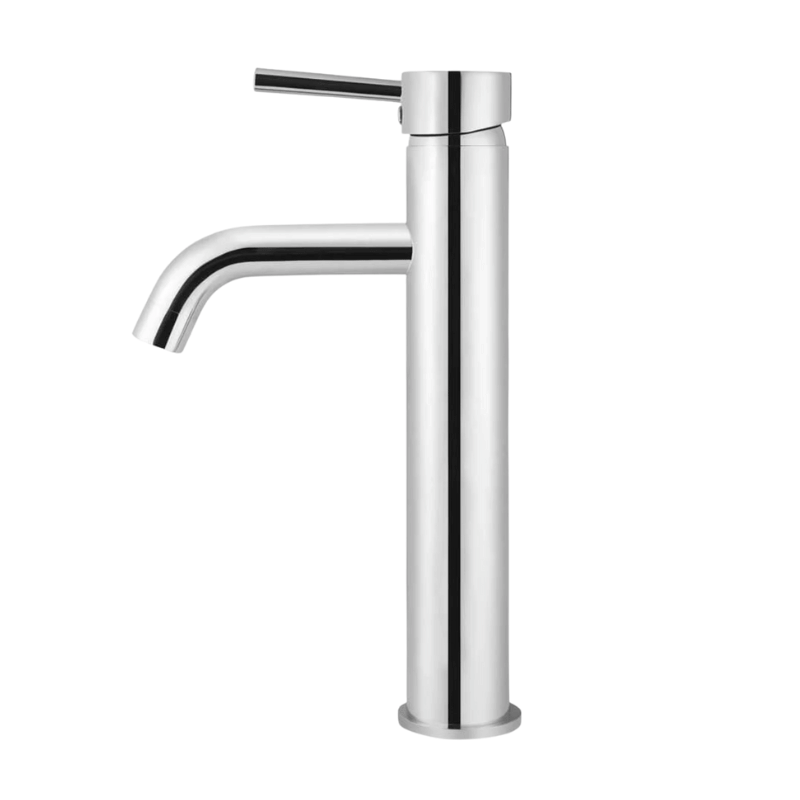 Round Tall Curved Basin Mixer Chrome
