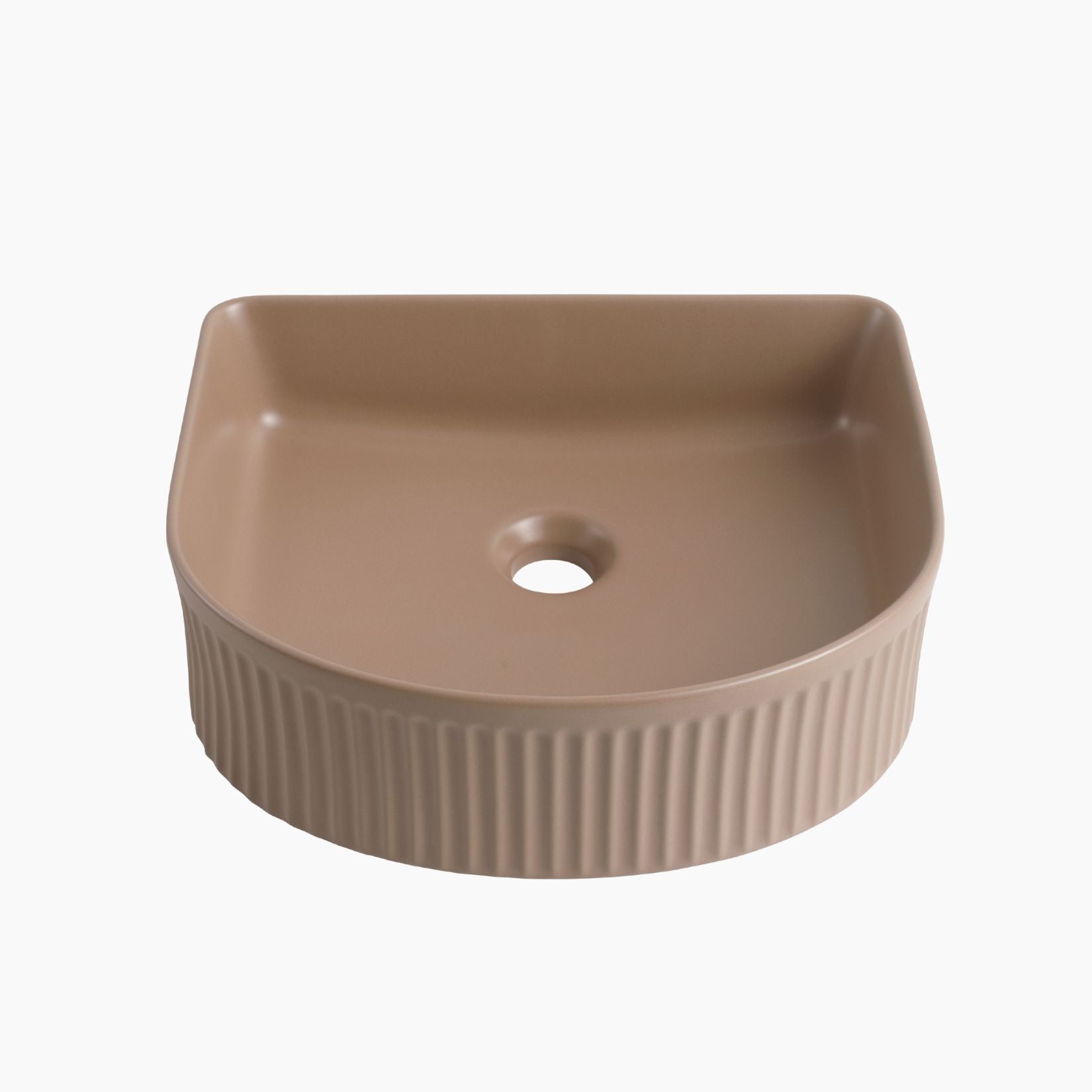Semi Fluted Basin Matte Mink - 400x360x130