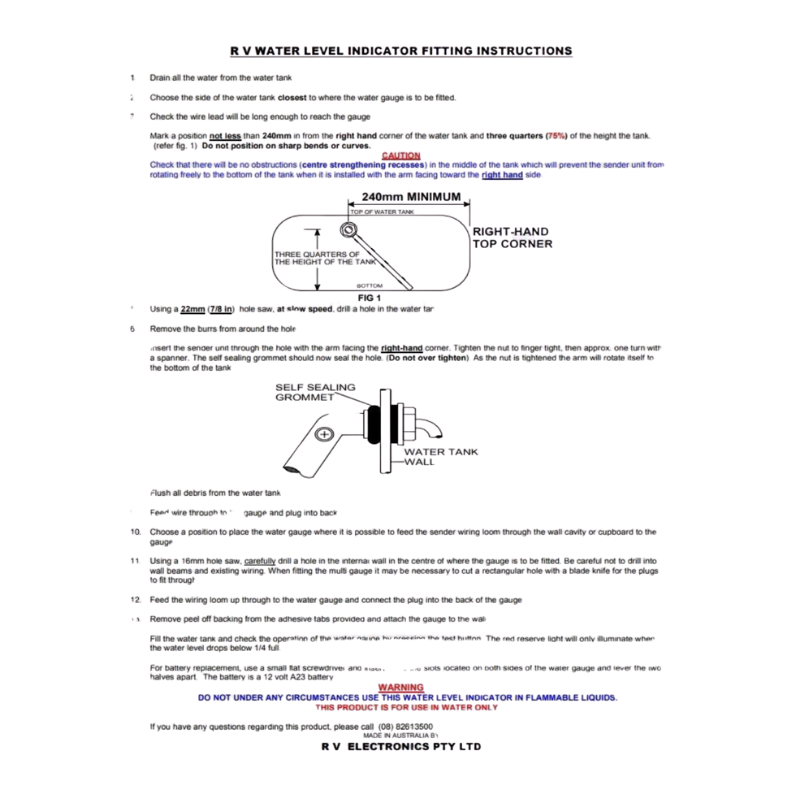 LED Gauge Double Tank + 2x7.5m Tank Sender Probes Bundle