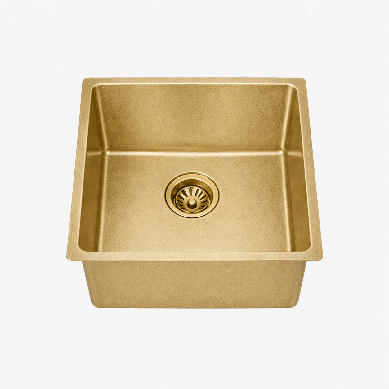 Square Gold Embossed Sink - Stainless Steel - 440x440x200