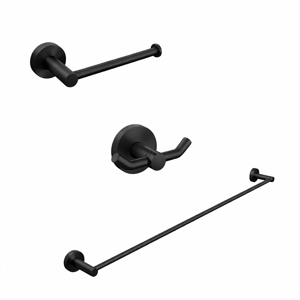 Matte Black Bathroom Hardware Set