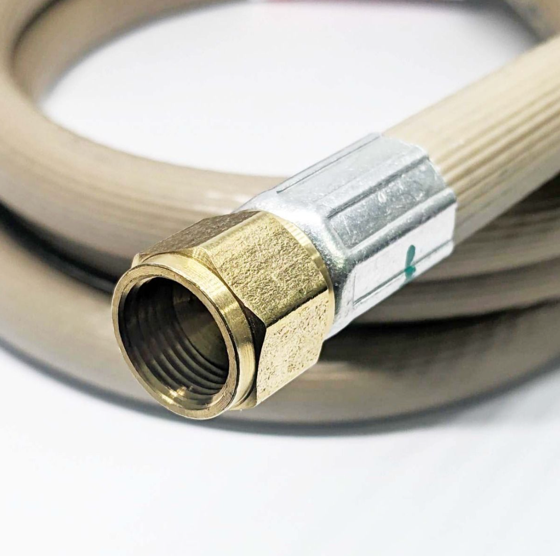 2000mm BBQ LPG Gas Hose 10mm Bayonet to 3/8" Flare Caravan RV AGA Approved