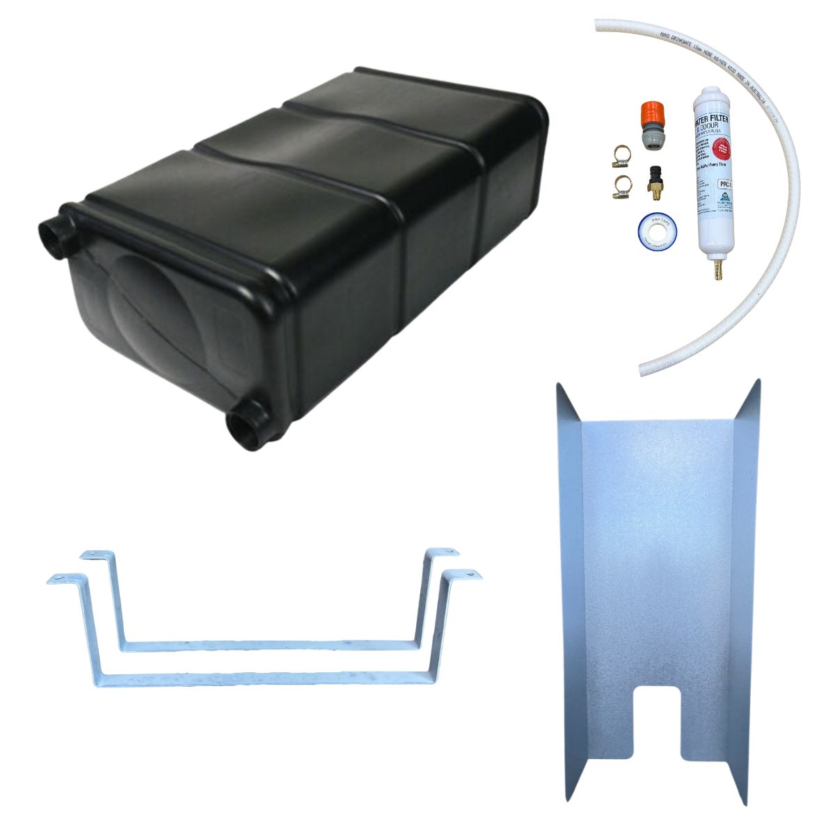 50L Fresh Water Tank Kit with Stone Guard & Free Inline Filter for Caravan/RV Aussie Made