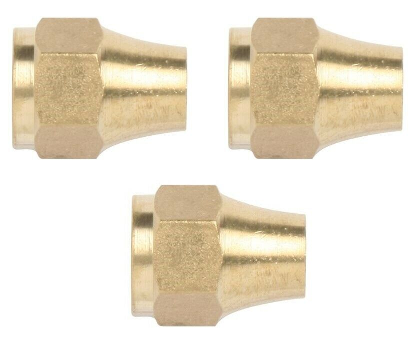 3/8" Flare Brass Comp Nut + 3/8" Flare Tee