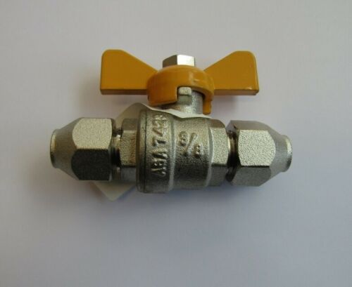 3/8" Flare Brass Compression Nut + 3/8" Gas Cock