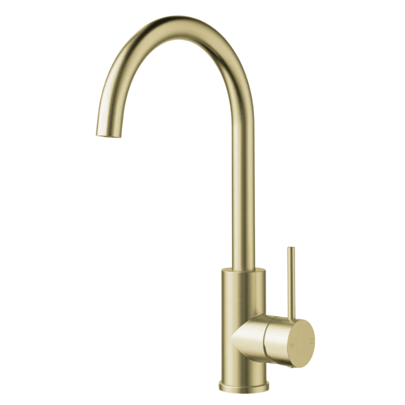 Gooseneck Mixer Brushed Gold