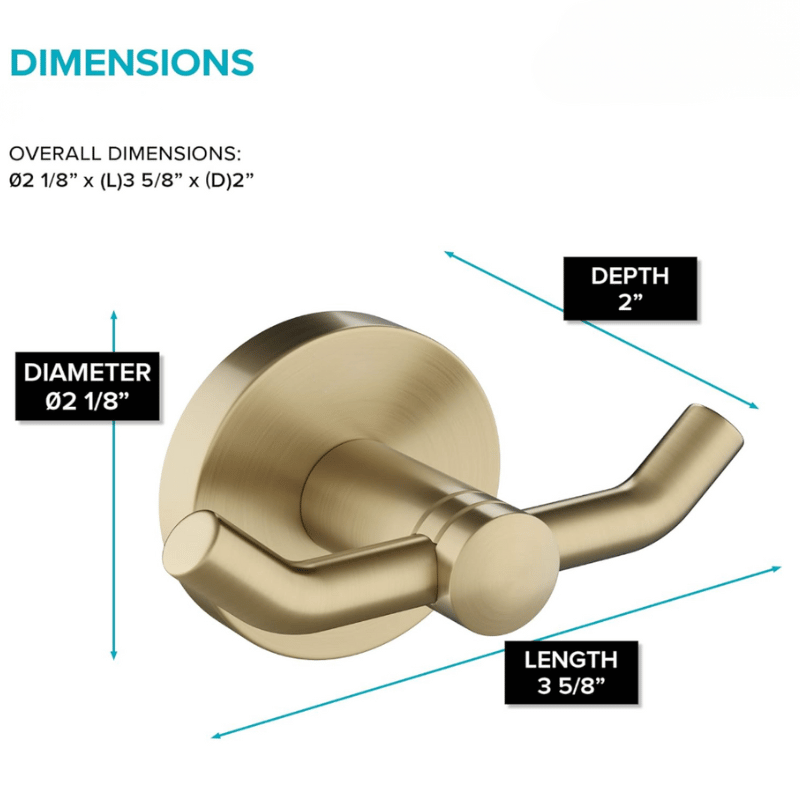 Towel Hook Brushed Gold