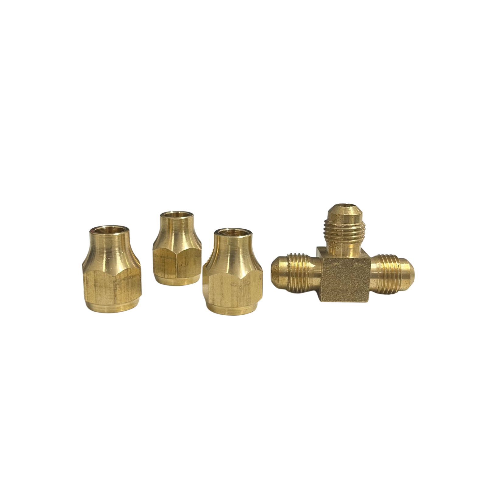 5/16" Flare Brass Comp Nut + 5/16" Flare Tee