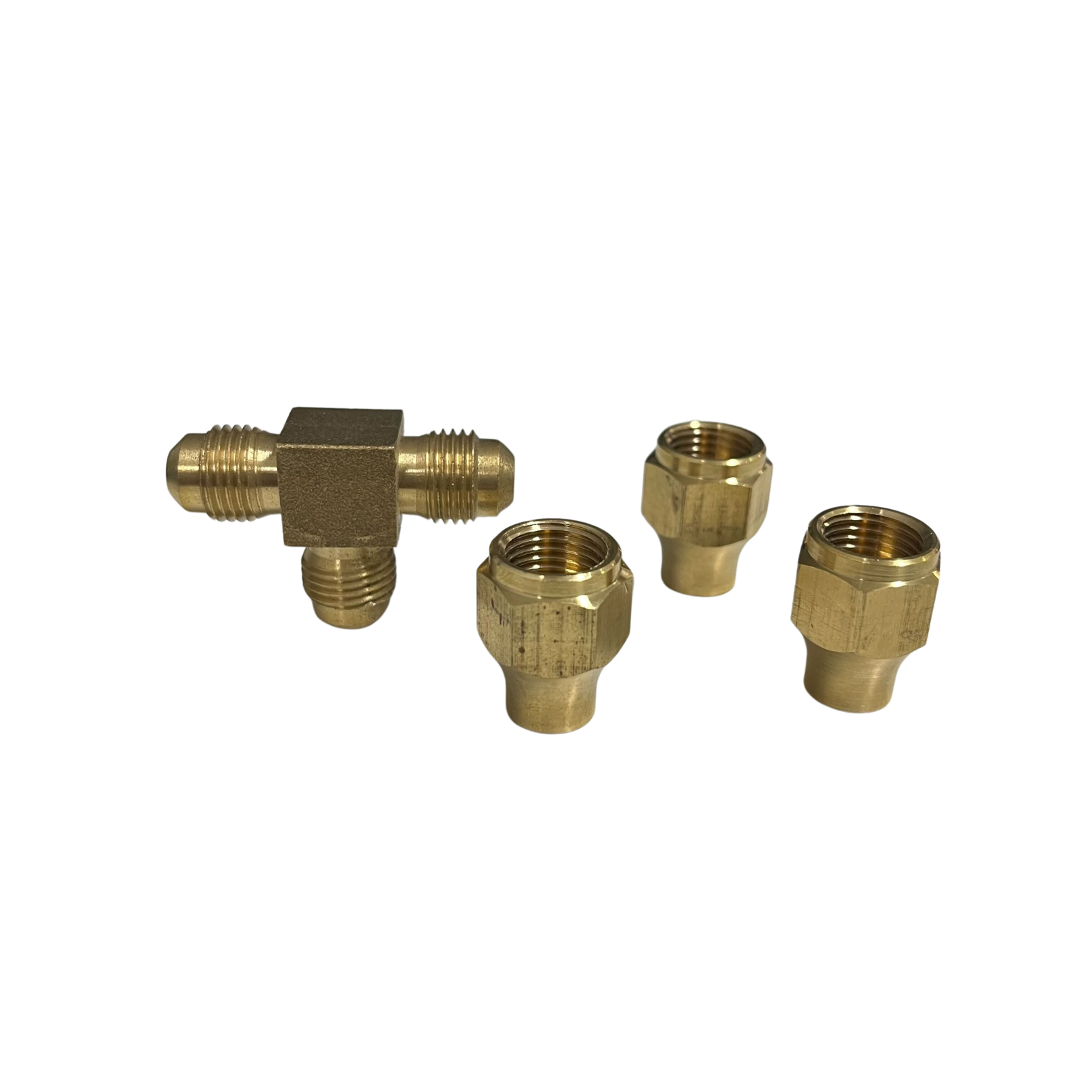 5/16" Flare Brass Comp Nut + 5/16" Flare Tee