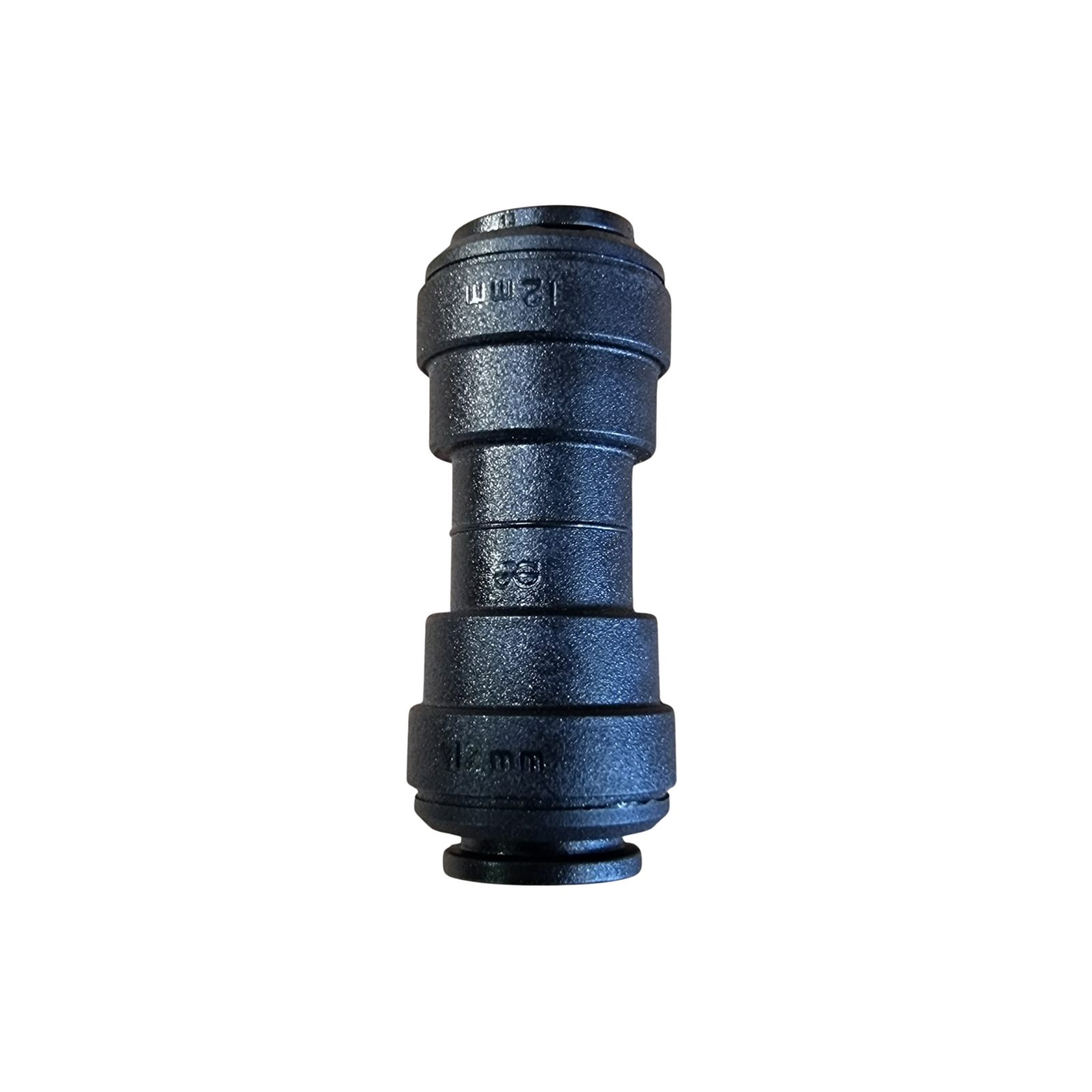 John Guest 12mm Joiner/Straight Black
