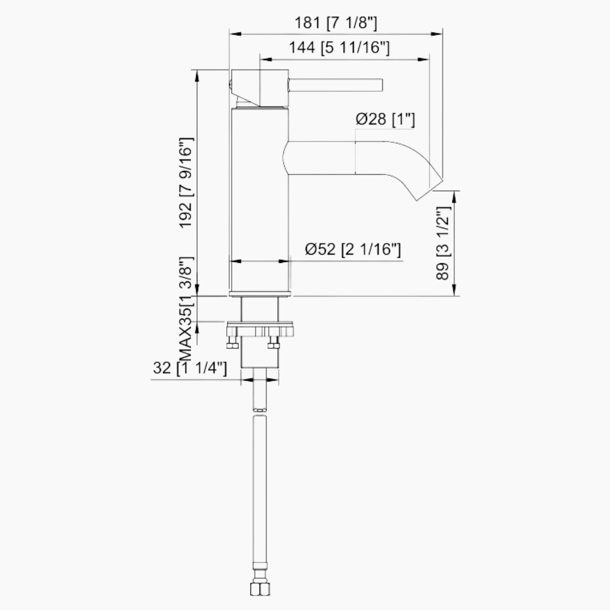 Short Basin Mixer - Brushed Nickel