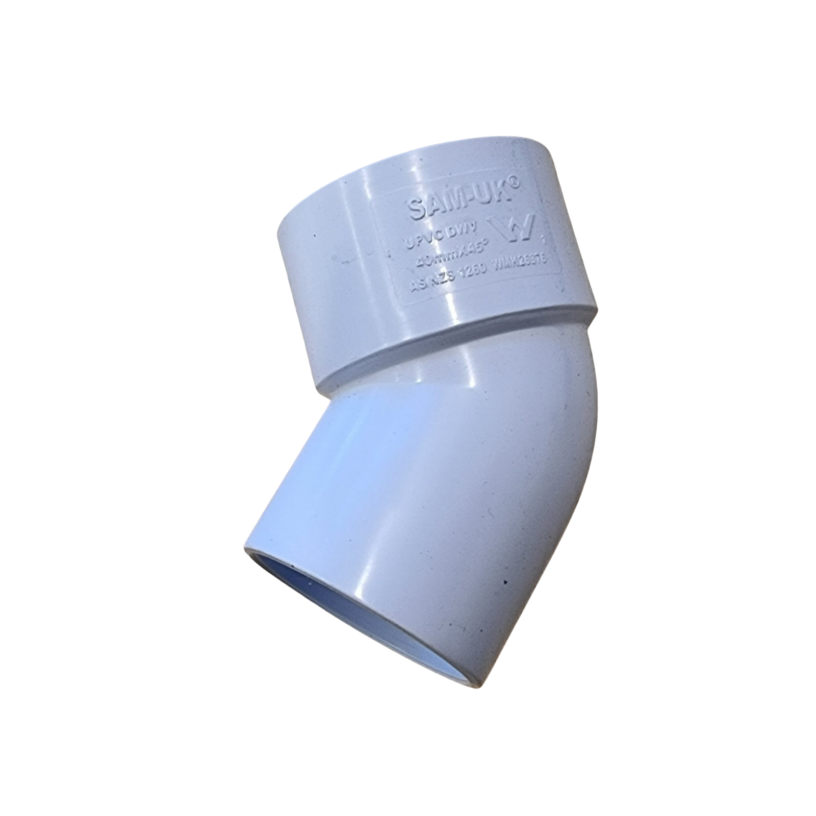 PVC 40mm 45° Bend M/F Elbow – Durable Male to Female Drainage Fitting for Plumbing, Waste & Caravan Systems
