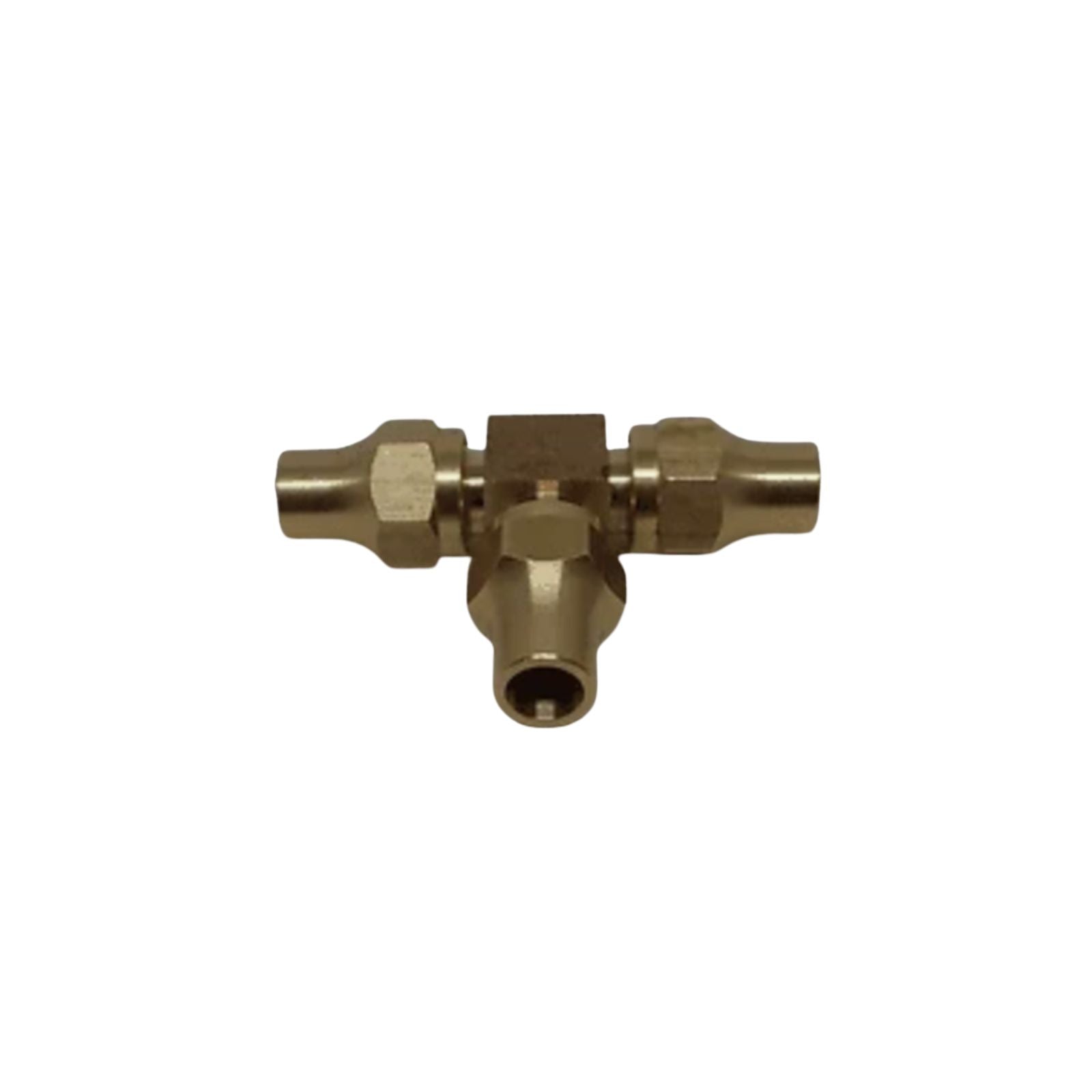 Brass Gas Fitting 5/16" Flare Tee with 5/16" Flare Nuts