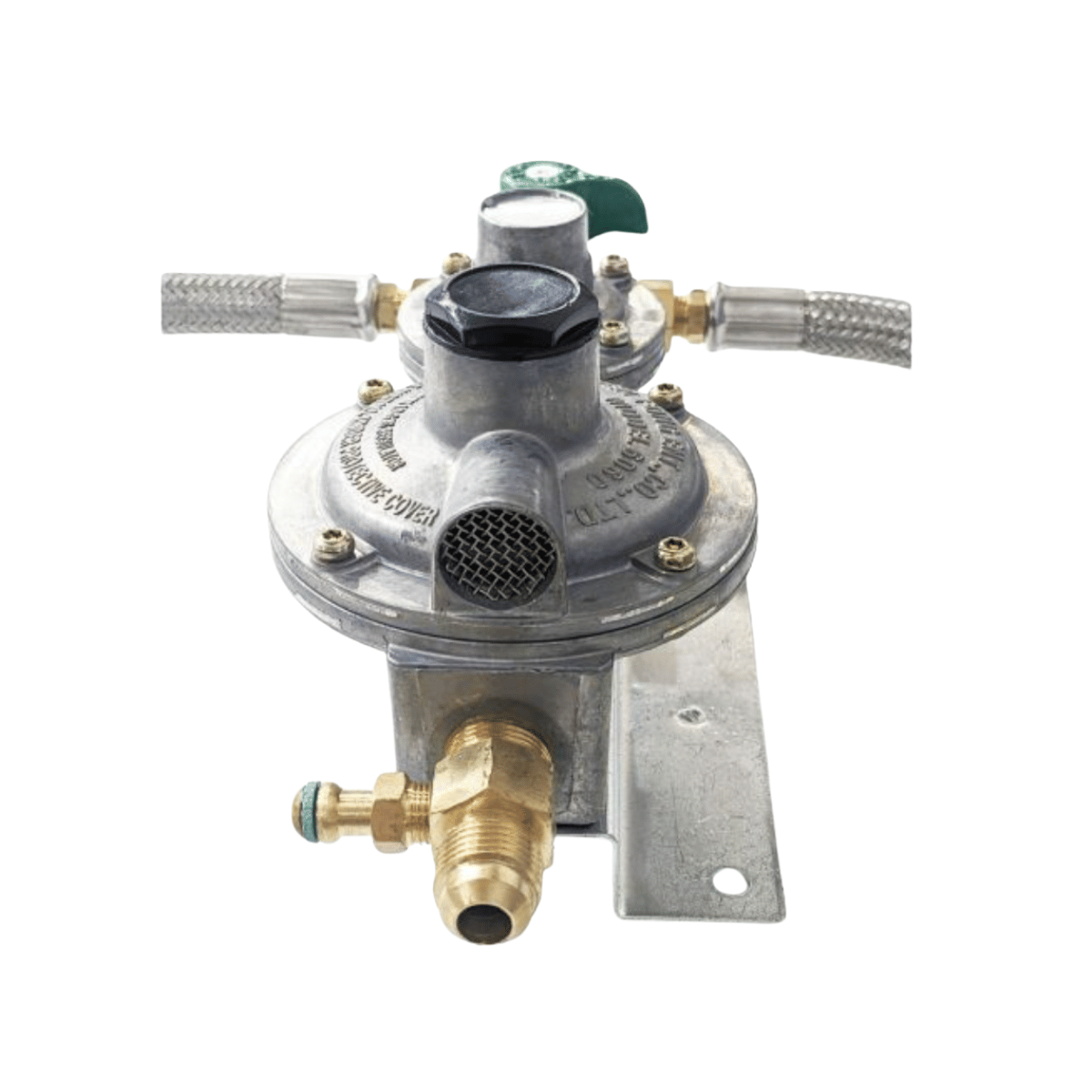 Dual Stage (Double) Caravan Gas Regulator Kit / Assembly – 450mm Hoses, AGA Approved