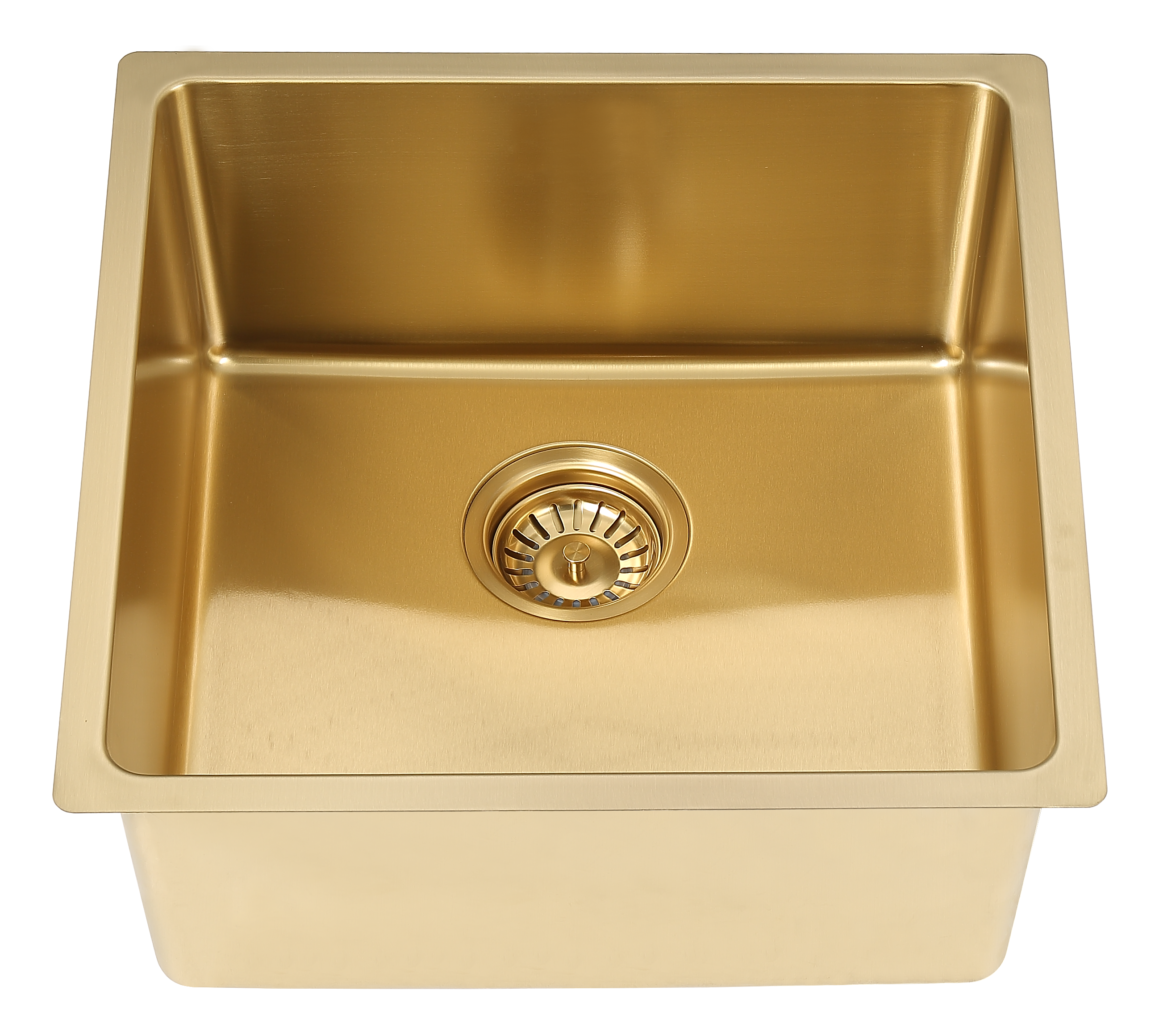 Square Gold Embossed Sink - Stainless Steel - 440x440x200