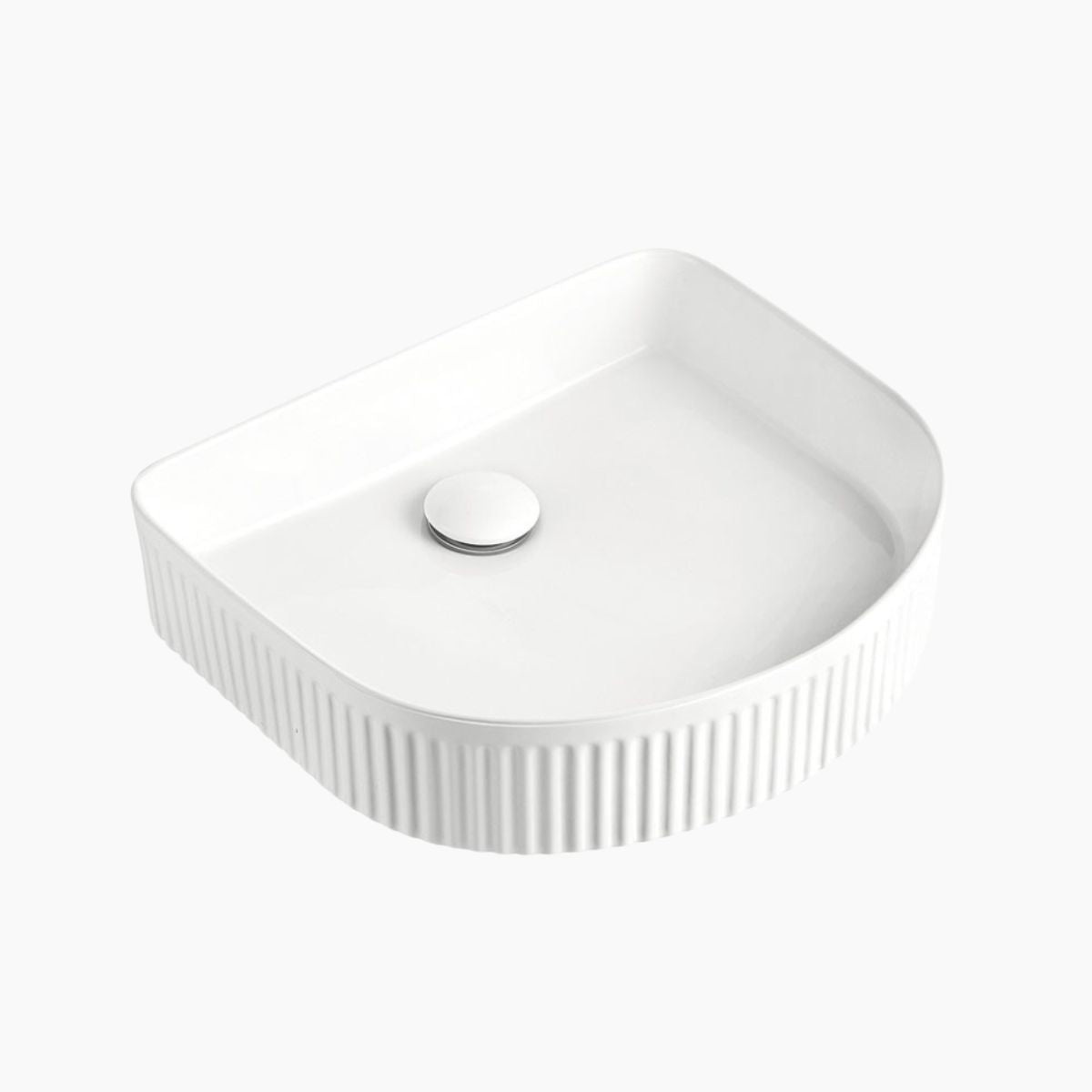 Semi Fluted Basin Matte White - 400x360x130