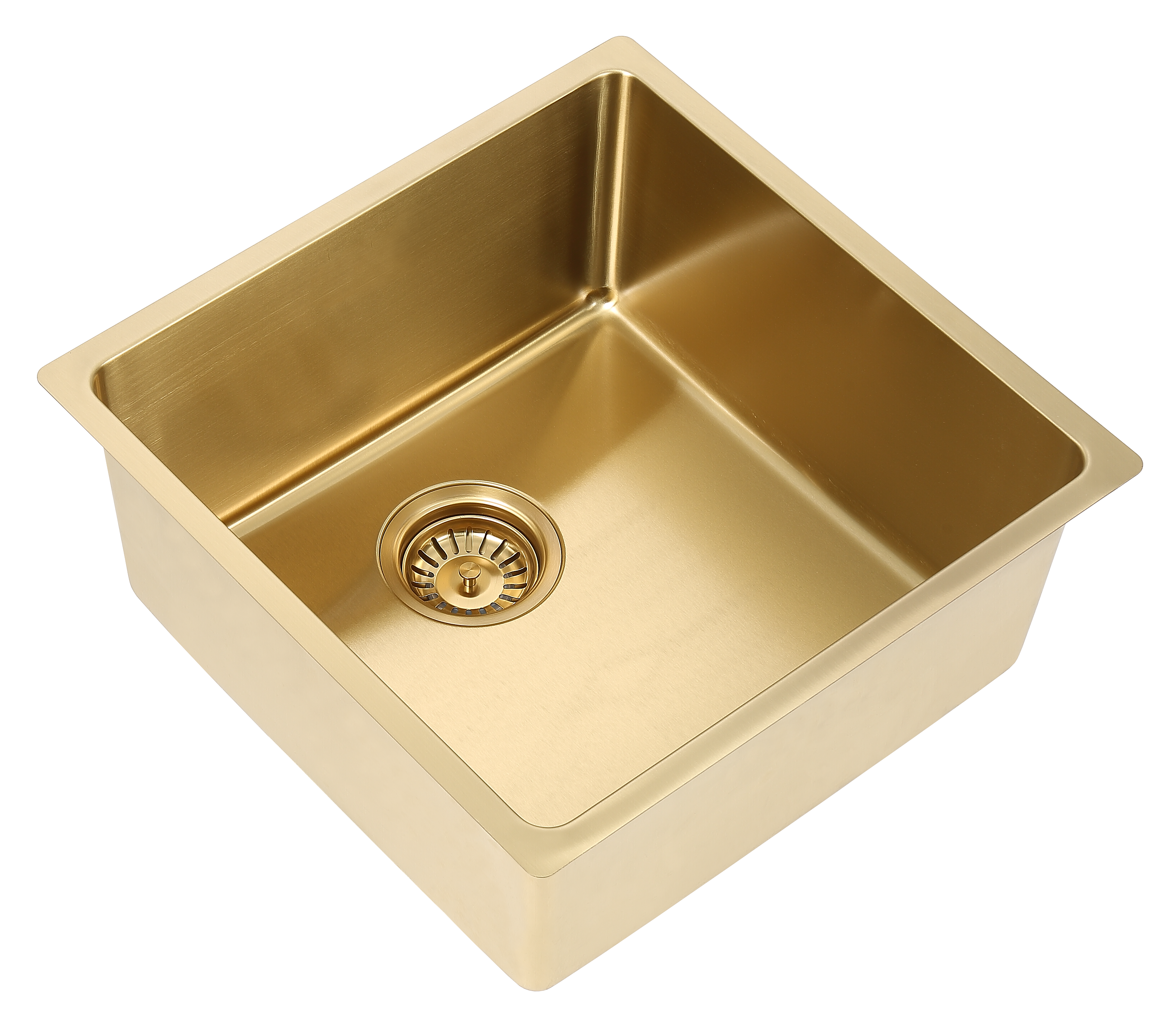 Square Gold Embossed Sink - Stainless Steel - 440x440x200