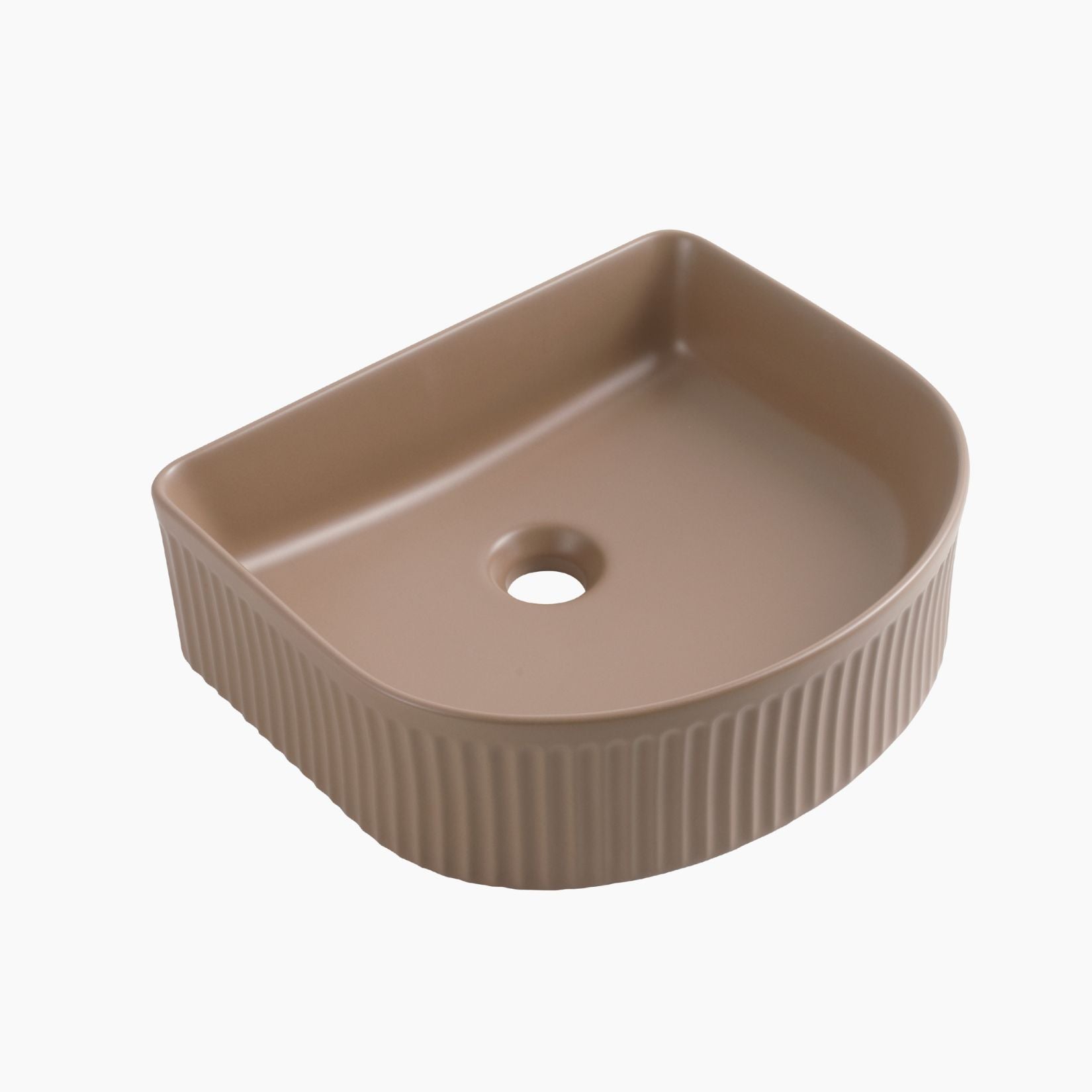 Semi Fluted Basin Matte Mink - 400x360x130