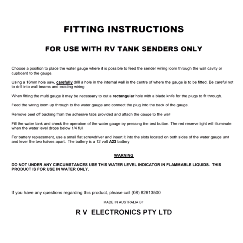 LED Gauge Single Tank + 7.5m Tank Sender Probe Bundle