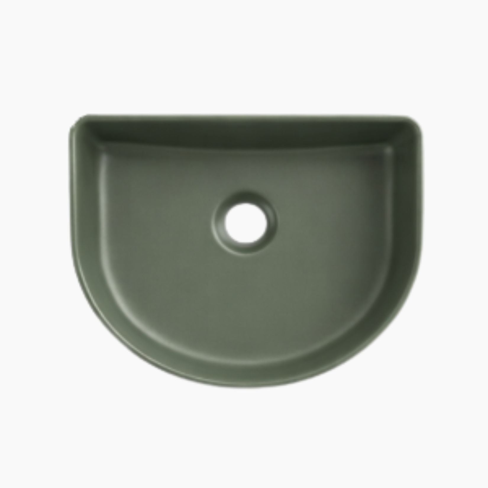 Semi Fluted Basin Moss Green - 400x360x130