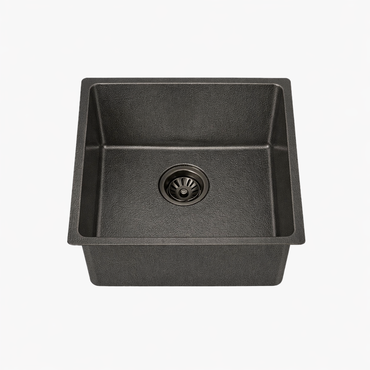 Volcanic Embossed Square Sink - Gunmetal Grey - 440x440x200