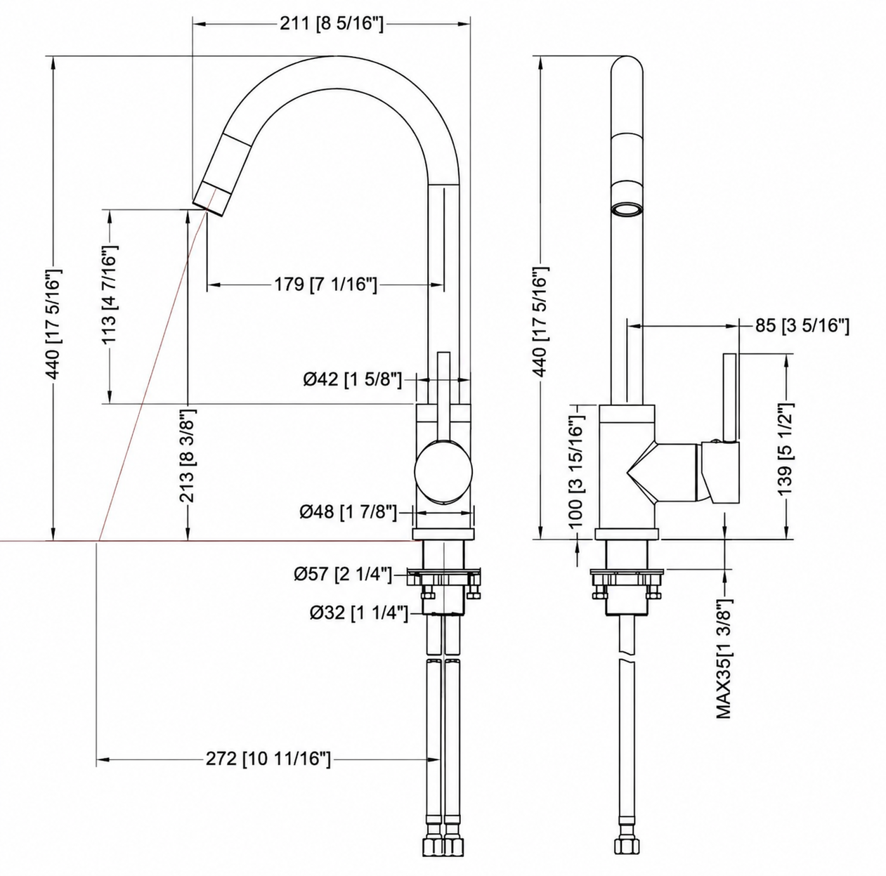 Pull Out Mixer - Matte Black