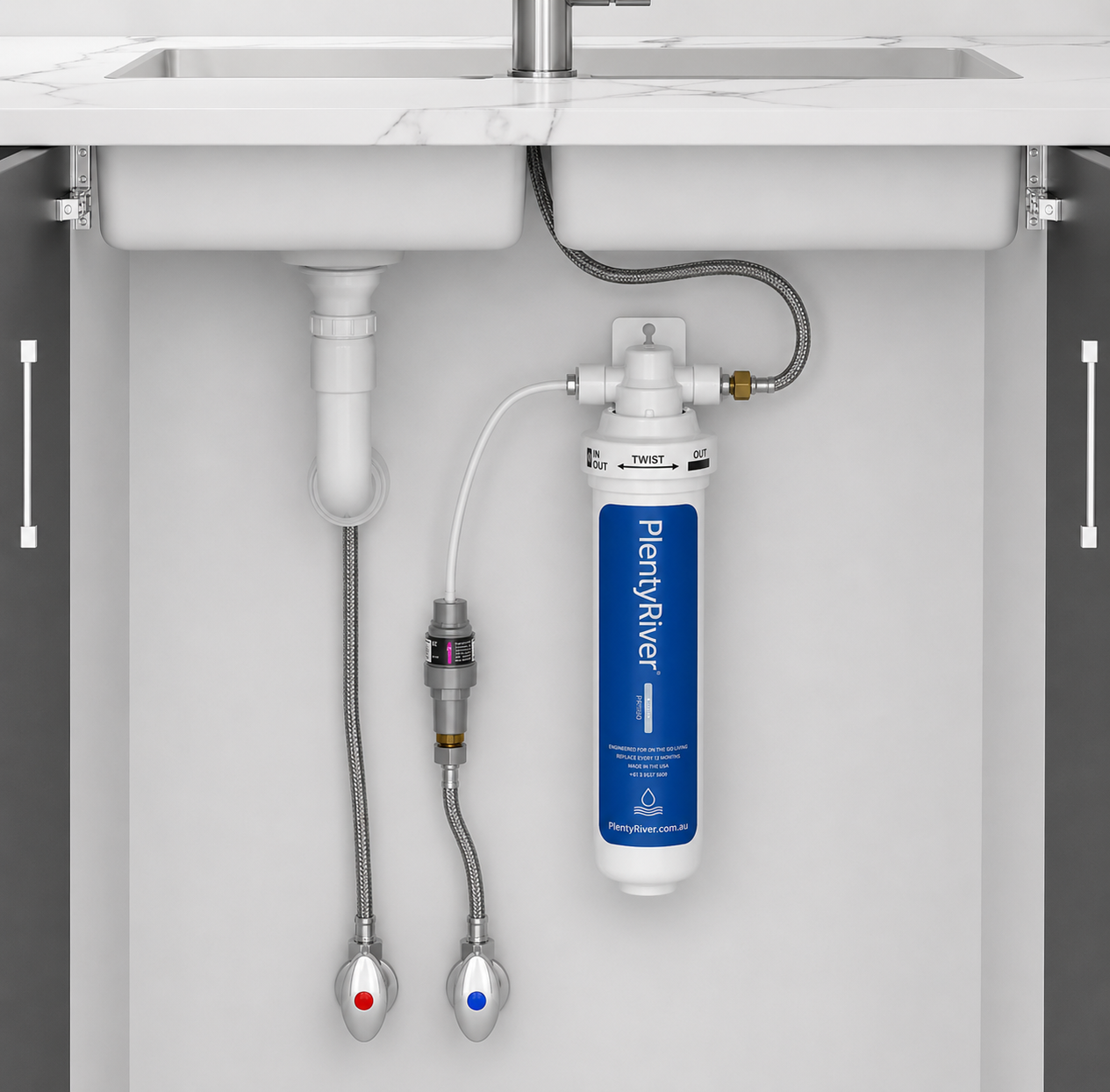 Plenty River PR100 Quick-Twist Undersink Water Filter System