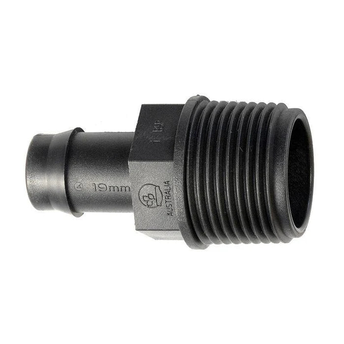 19mm Barb x 1" BSPM Director Fitting – Poly Hose to Male Thread Adaptor for Irrigation & Water Systems