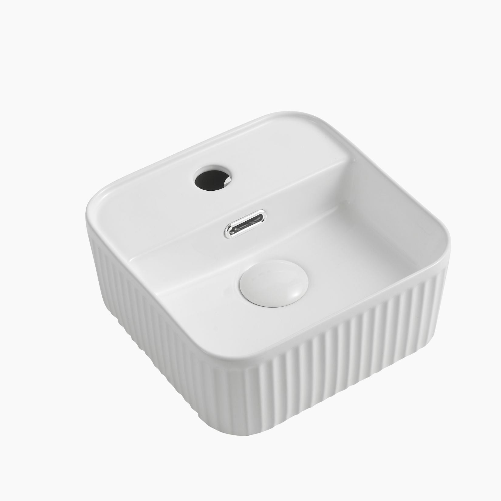 Tap Hole Square Curved Edge Basin White - 275x275x120