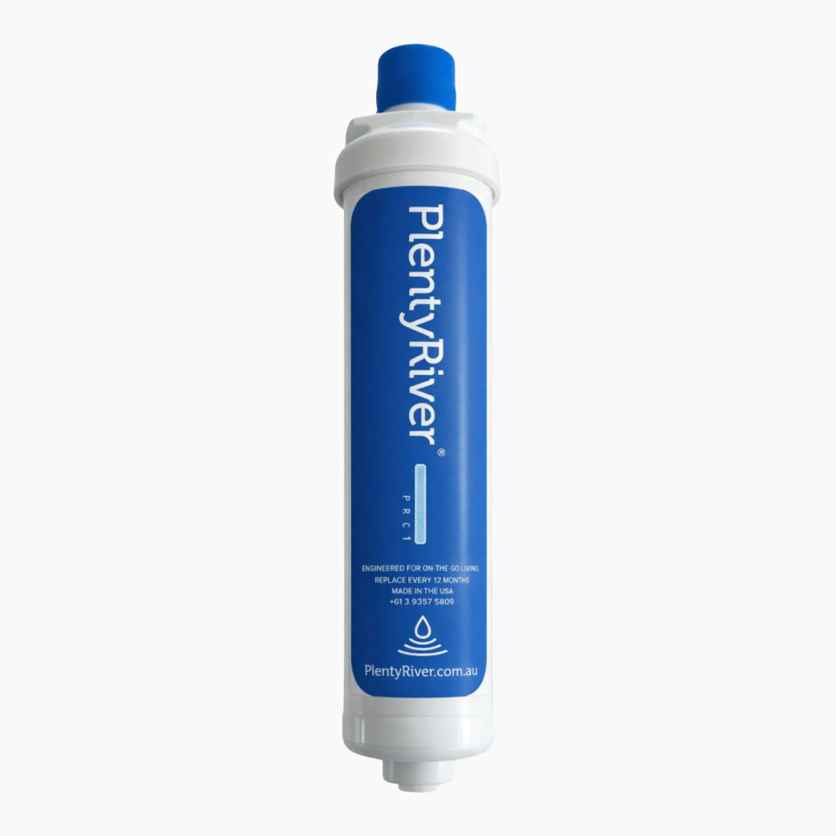 Plenty River PRC1 water filter cartridge on a white background