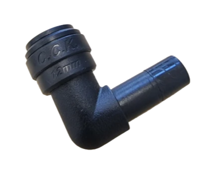 CCK 12mm Push Fit Stem Elbow Connector – Caravan & RV Plumbing Fitting | John Guest Compatible | Durable Water System Elbow Adapter