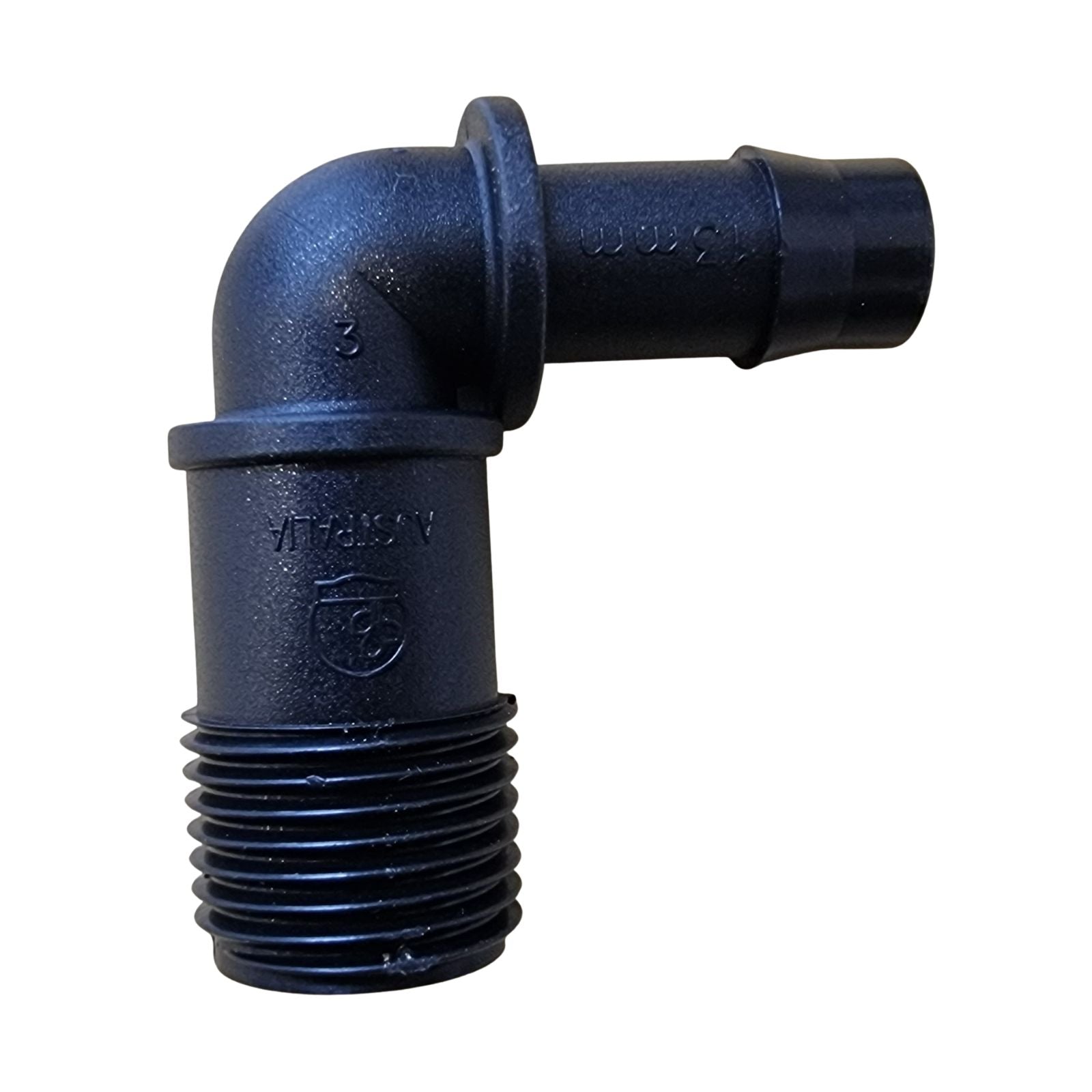 13mm Barb x 1/2" BSPM Threaded Elbow Poly