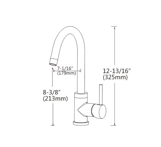Chrome Tall Round Kitchen Sink Mixer