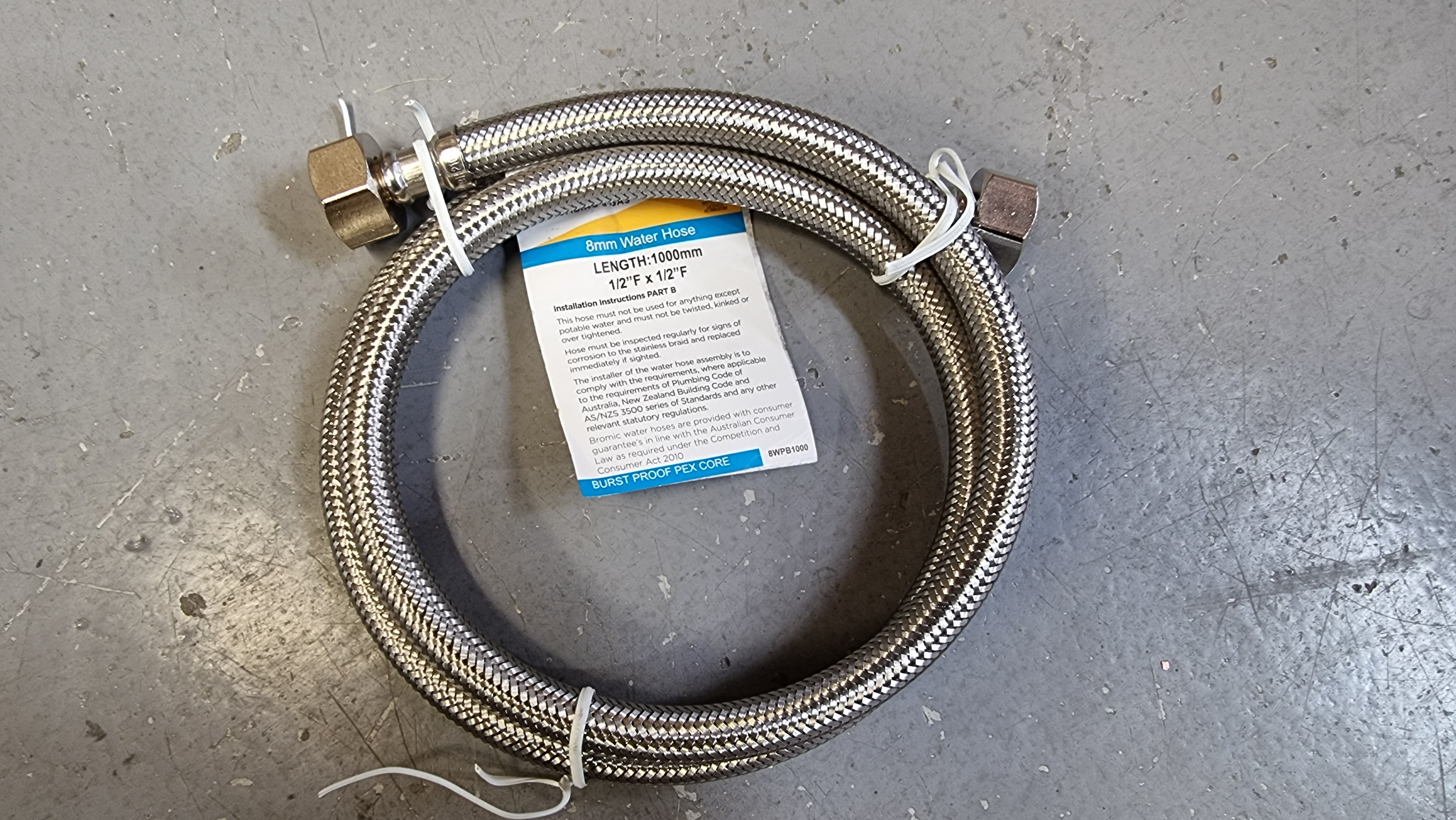 Flexi Hose Water 1/2" 1000mm