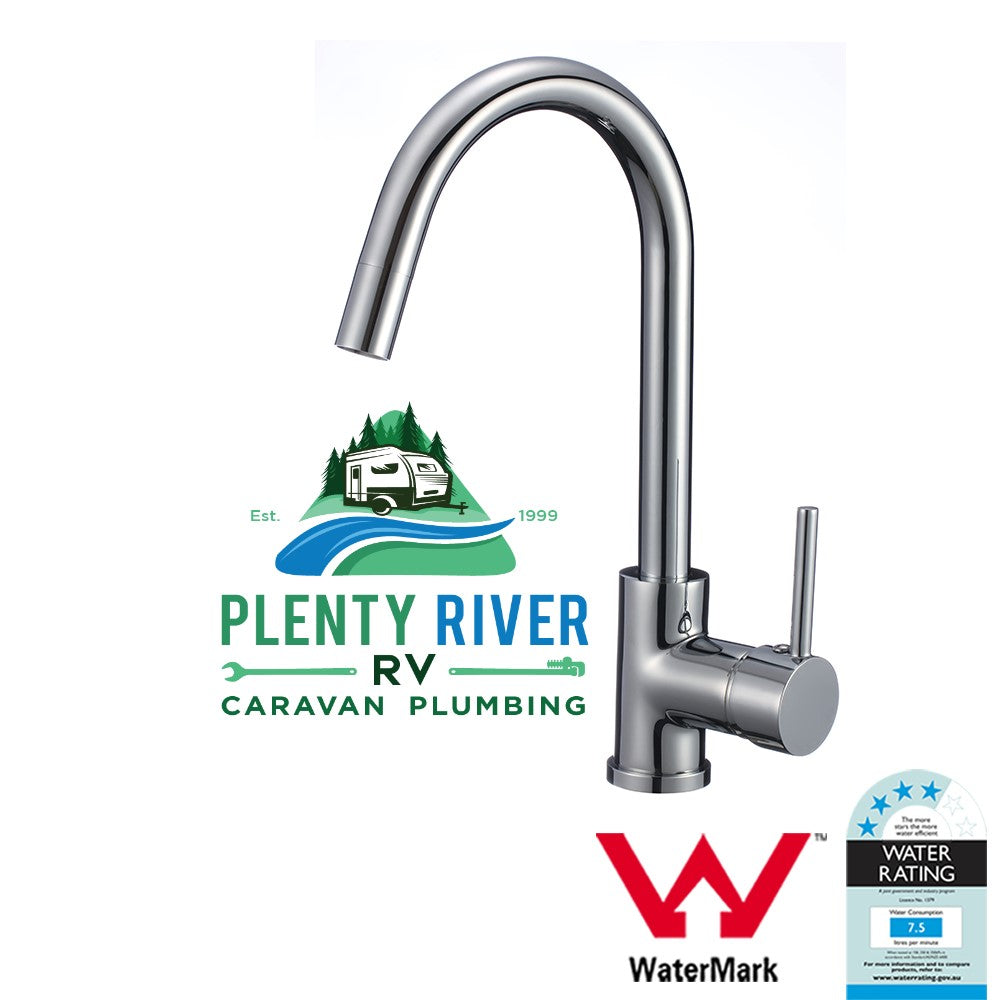 Chrome Tall Round Kitchen Sink Mixer