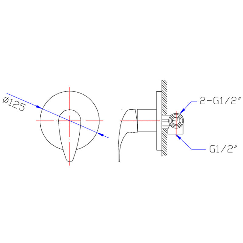 Chrome Shower Mixer Round | Plenty River