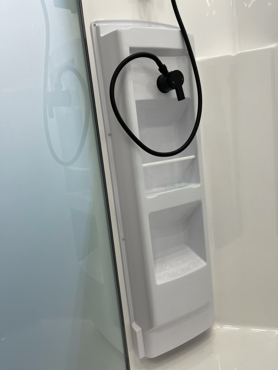 Shower Caddy with Chrome Mixer