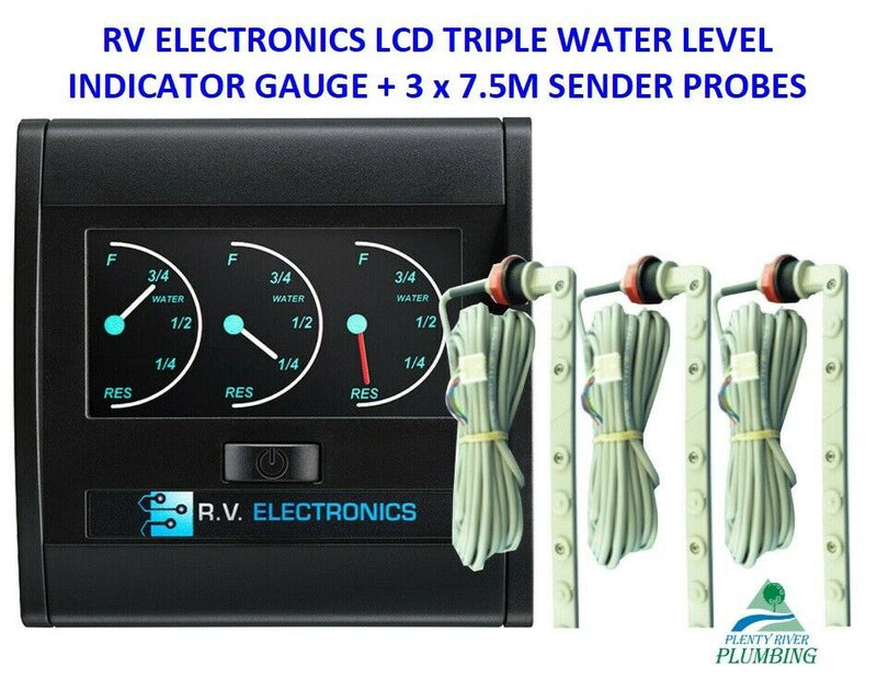 LCD Gauge Triple Tank Water Level Indicator ( BUNDLE)