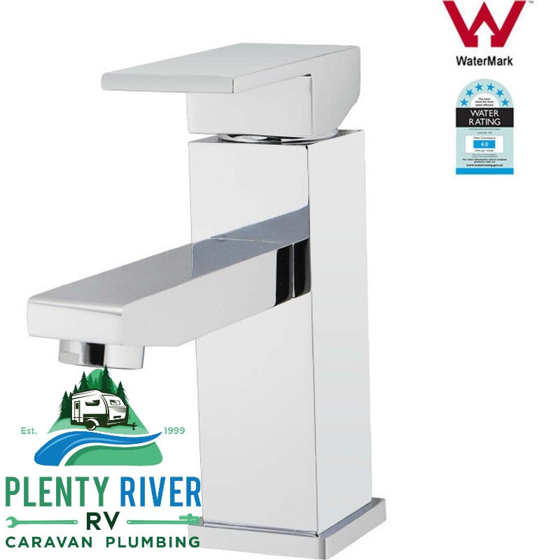 Chrome Basin Short Square Mixer | Plenty River