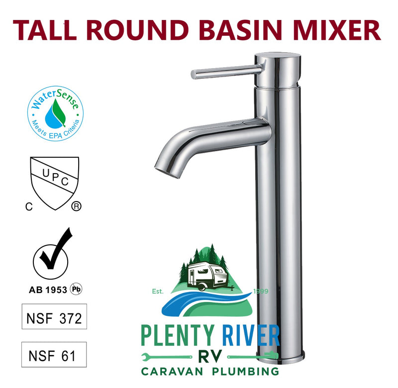 Chrome Basin Tall Round Mixer