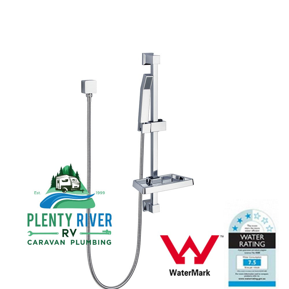 Chrome Shower Rail Square | Plenty River