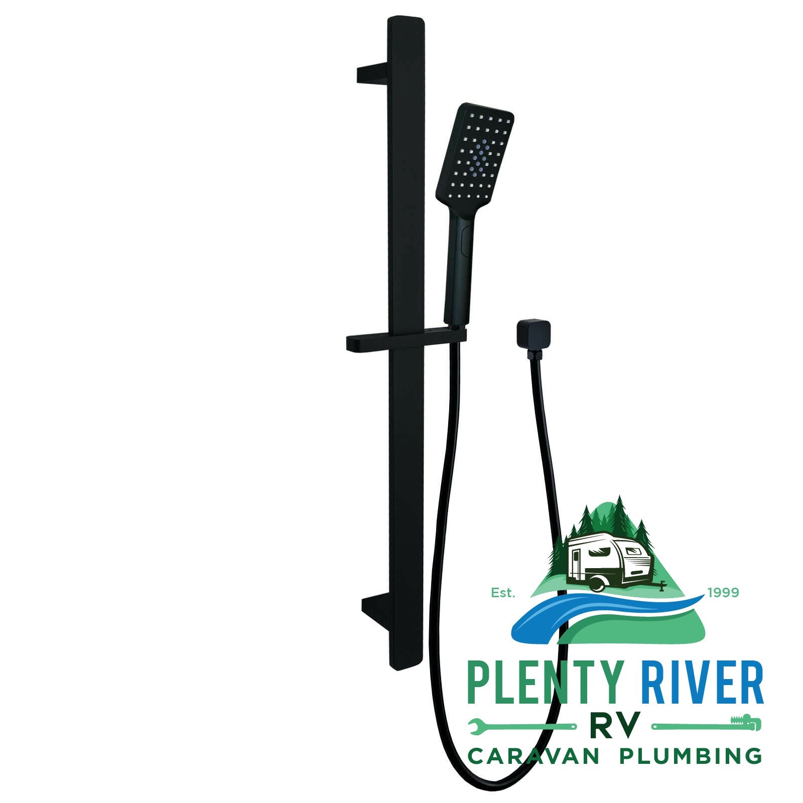 Black Shower Rail Square