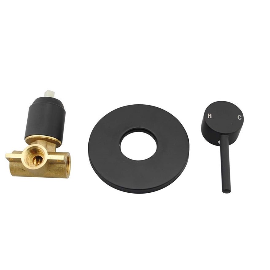 Black Shower Mixer Round